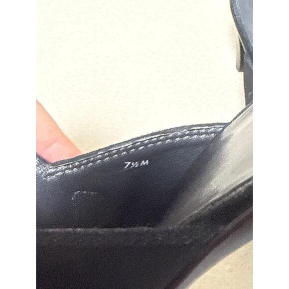 Y2K Stuart Weitzman Black Suede Heeled Studded Buckle Heeled Mules Size 7.5 - Picture 9 of 9